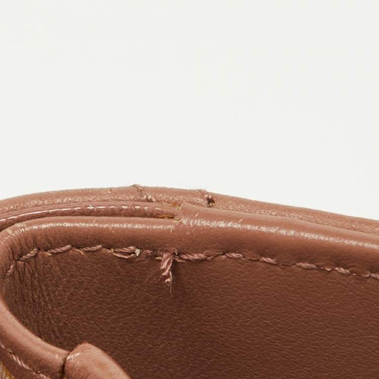 Pre Owned Dior Old Rose Leather Diorama Trifold Wallet