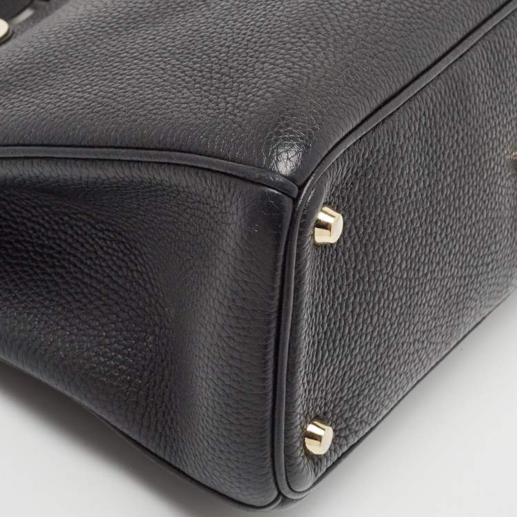 Pre Owned Dior Black Leather Medium Diorissimo Shopper Tote