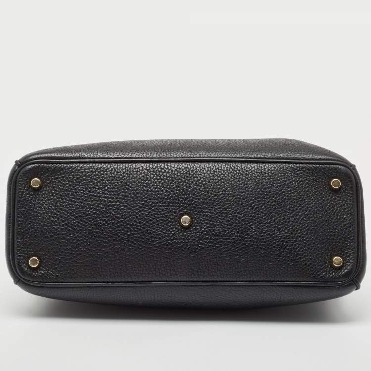 Pre Owned Dior Black Leather Medium Diorissimo Shopper Tote