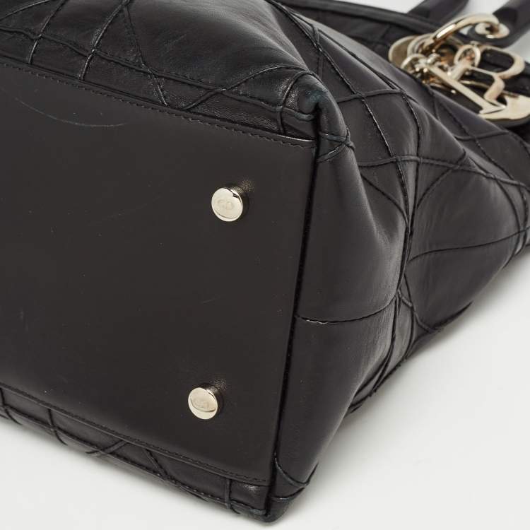 Pre Owned Dior Black Cannage Leather Granville Tote