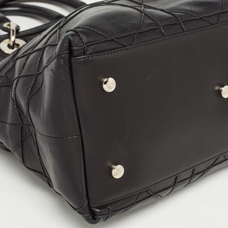 Pre Owned Dior Black Cannage Leather Granville Tote