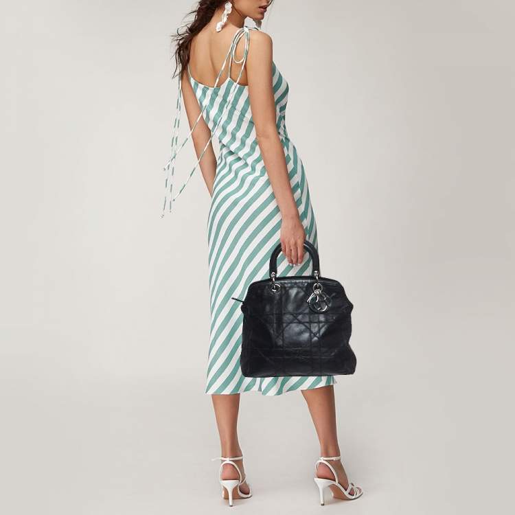Pre Owned Dior Black Cannage Leather Granville Tote
