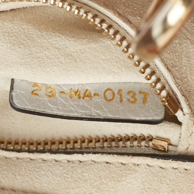 Pre Owned Dior Silver Cannage Leather Small Supple Lady Dior Tote