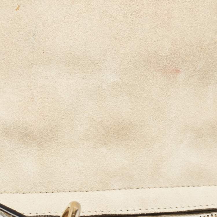 Pre Owned Dior Silver Cannage Leather Small Supple Lady Dior Tote