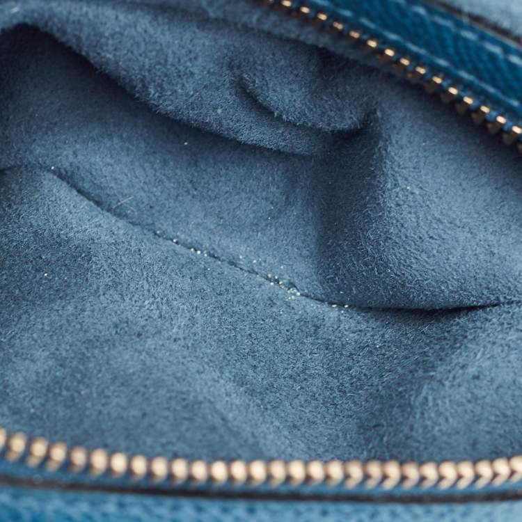 Pre Owned Dior Teal Blue Leather Saddle Shoulder Bag