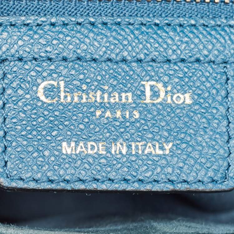 Pre Owned Dior Teal Blue Leather Saddle Shoulder Bag