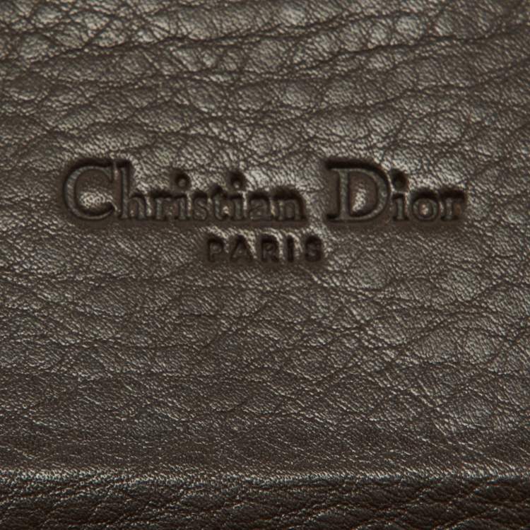 Pre Owned Dior Beige/Brown Oblique Canvas and Leather Flap Continental Wallet