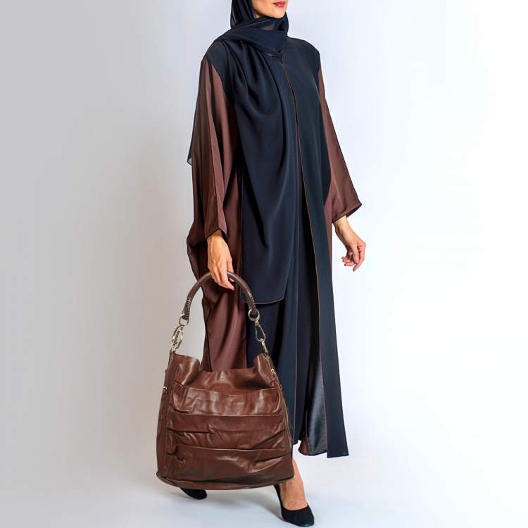 Pre Owned Dior Dark Brown Leather Libertine Hobo