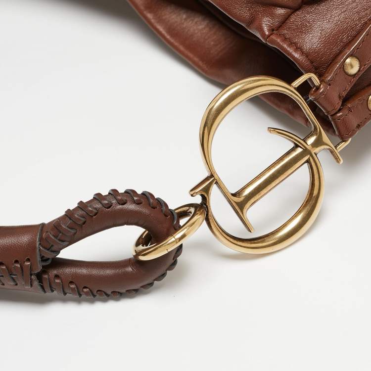 Pre Owned Dior Dark Brown Leather Libertine Hobo