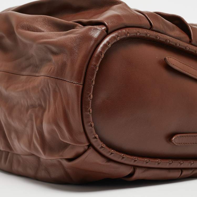 Pre Owned Dior Dark Brown Leather Libertine Hobo