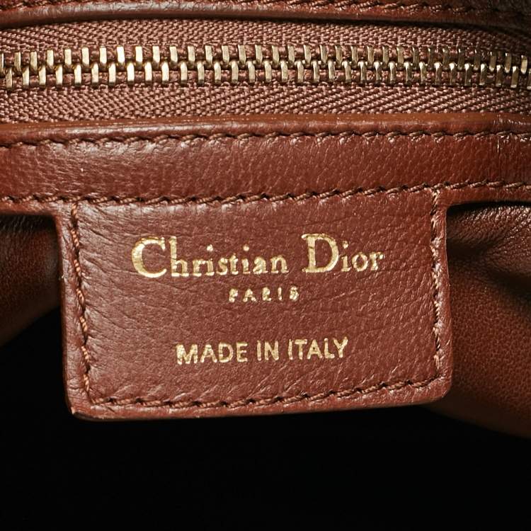 Pre Owned Dior Dark Brown Leather Libertine Hobo