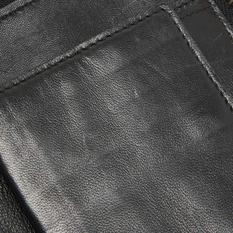 Pre Owned Dior Black Cannage Leather Lady Dior Voyageur Compact Wallet