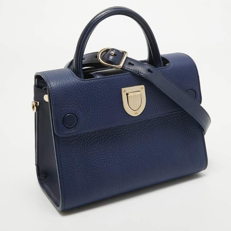 Pre Owned Dior Blue Leather Mini Diorever Top Handle Bag