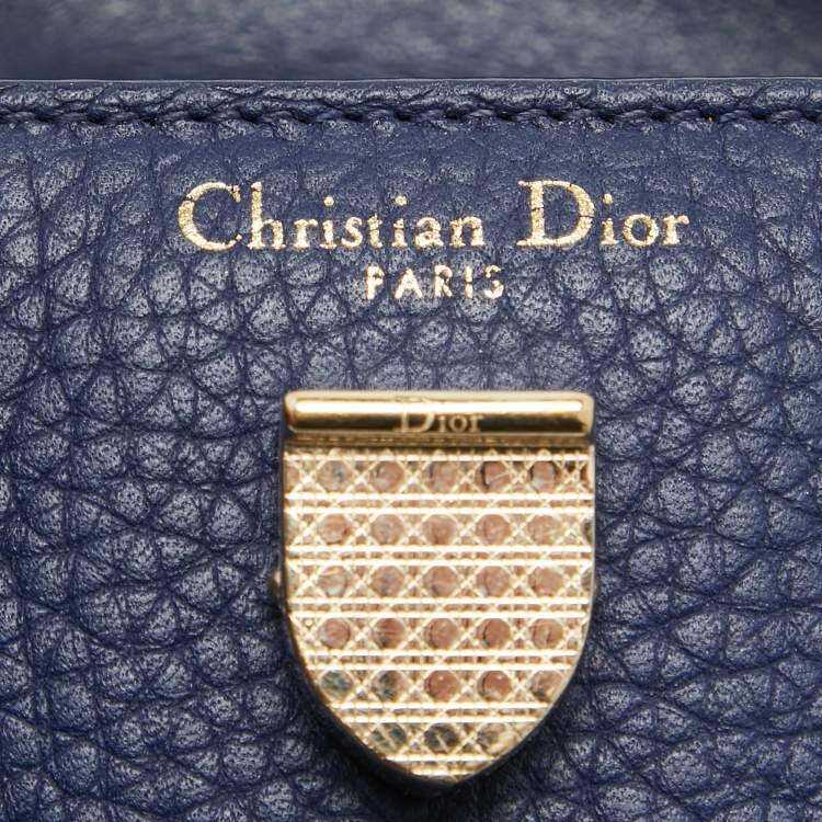 Pre Owned Dior Blue Leather Mini Diorever Top Handle Bag