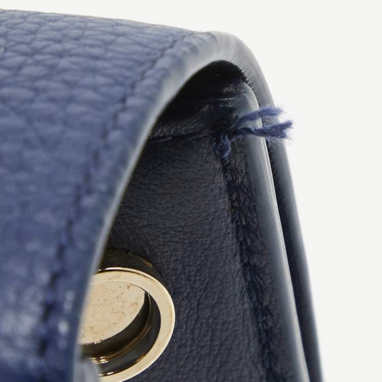 Pre Owned Dior Blue Leather Mini Diorever Top Handle Bag