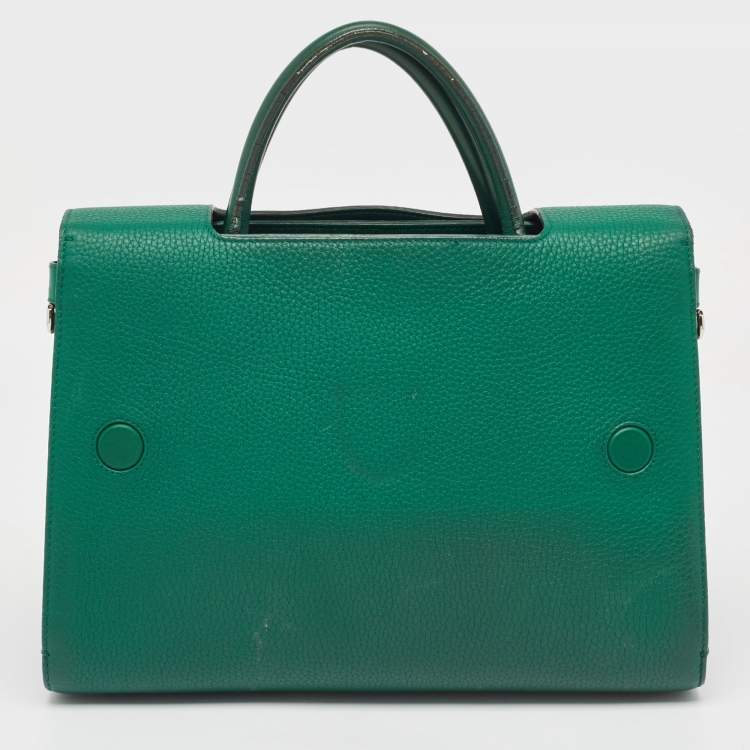Pre Owned Dior Green Leather Medium Diorever Bag