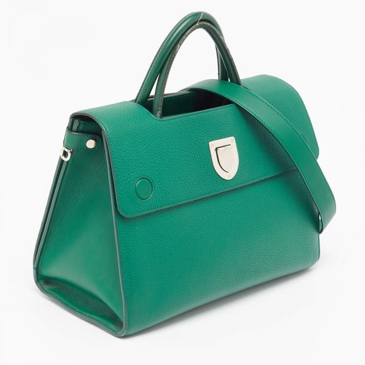 Pre Owned Dior Green Leather Medium Diorever Bag