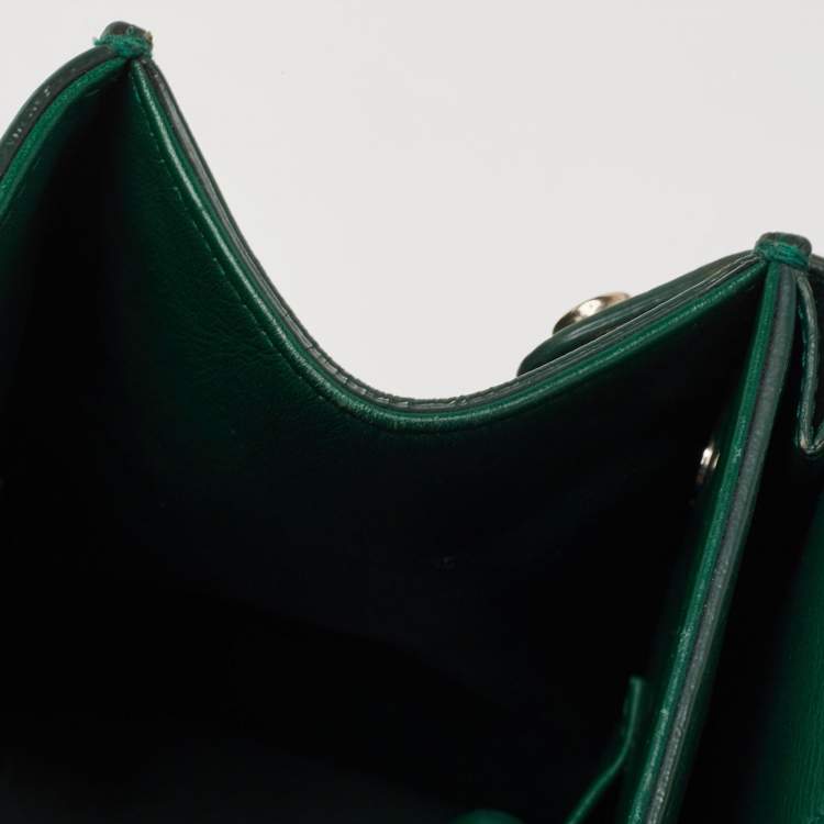Pre Owned Dior Green Leather Medium Diorever Bag