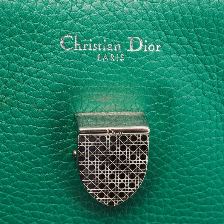Pre Owned Dior Green Leather Medium Diorever Bag