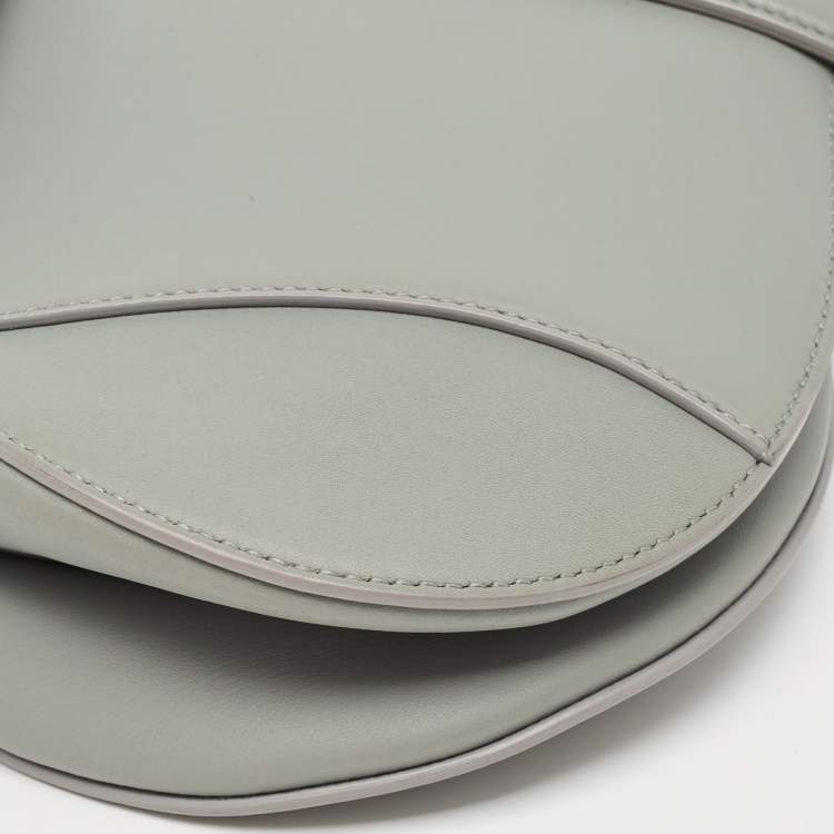 Pre Owned Dior Grey Ultramatte Leather Saddle Shoulder Bag
