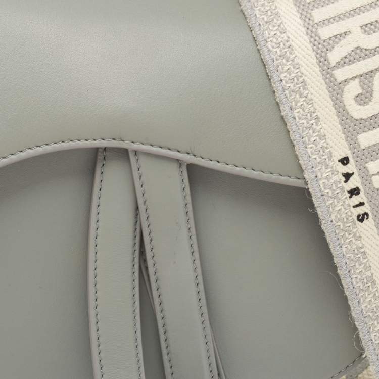 Pre Owned Dior Grey Ultramatte Leather Saddle Shoulder Bag