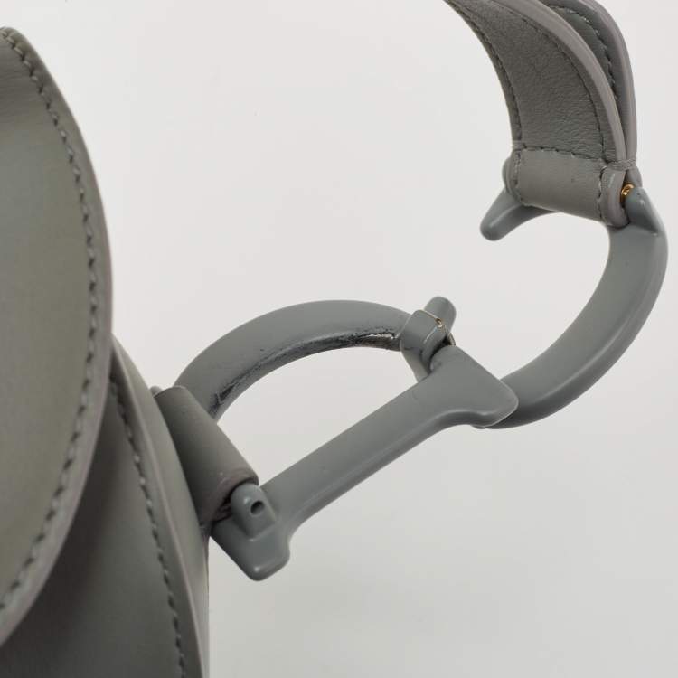 Pre Owned Dior Grey Ultramatte Leather Saddle Shoulder Bag