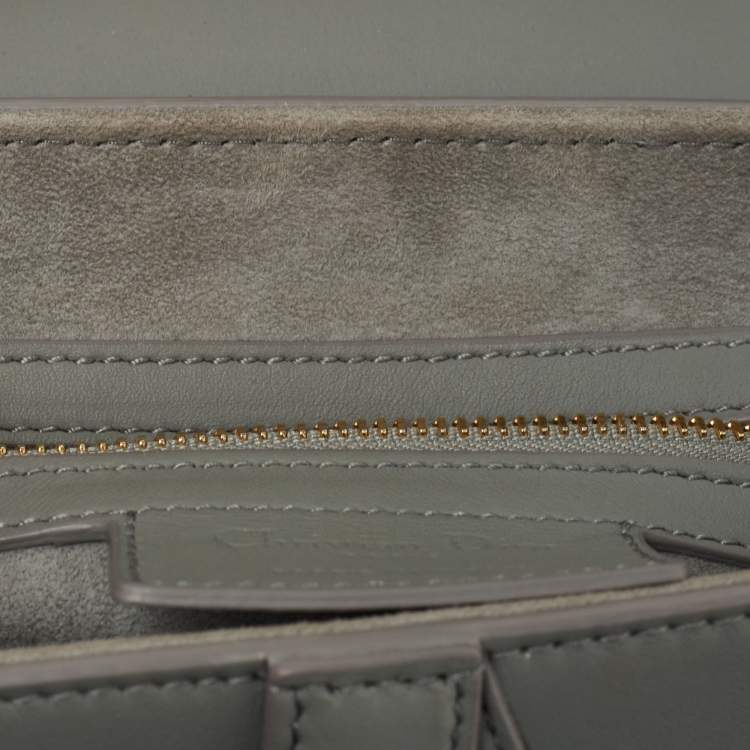 Pre Owned Dior Grey Ultramatte Leather Saddle Shoulder Bag