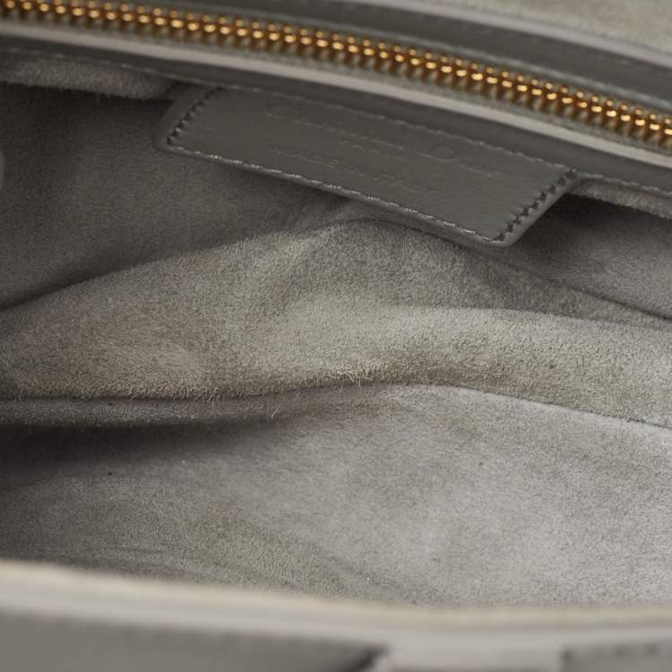 Pre Owned Dior Grey Ultramatte Leather Saddle Shoulder Bag