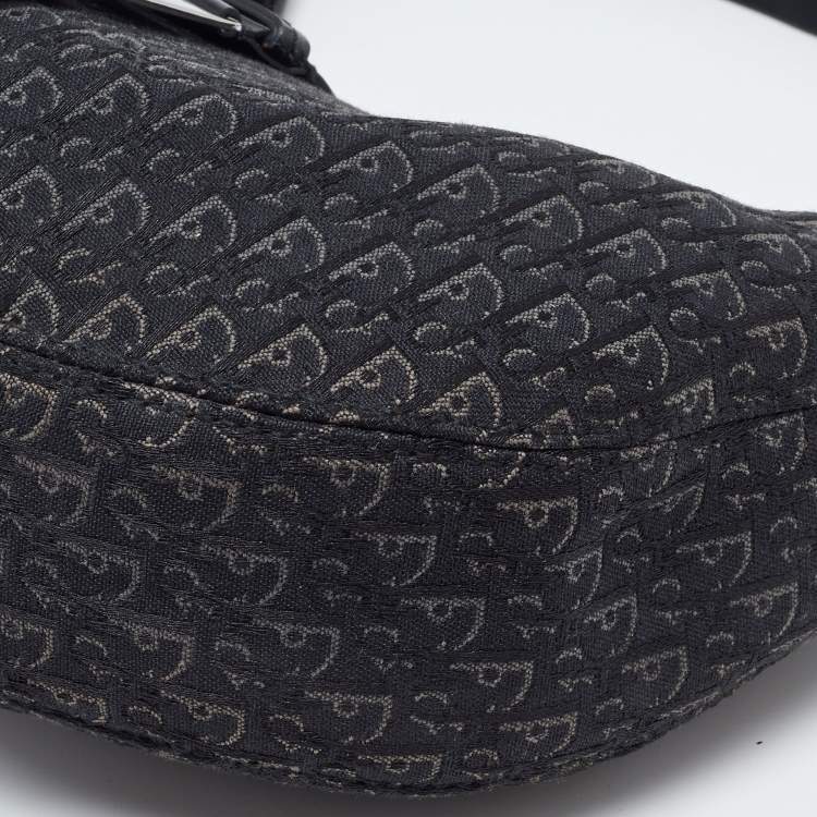 Pre Owned Dior Black/Grey Oblique Canvas and Leather Street Chic Hobo
