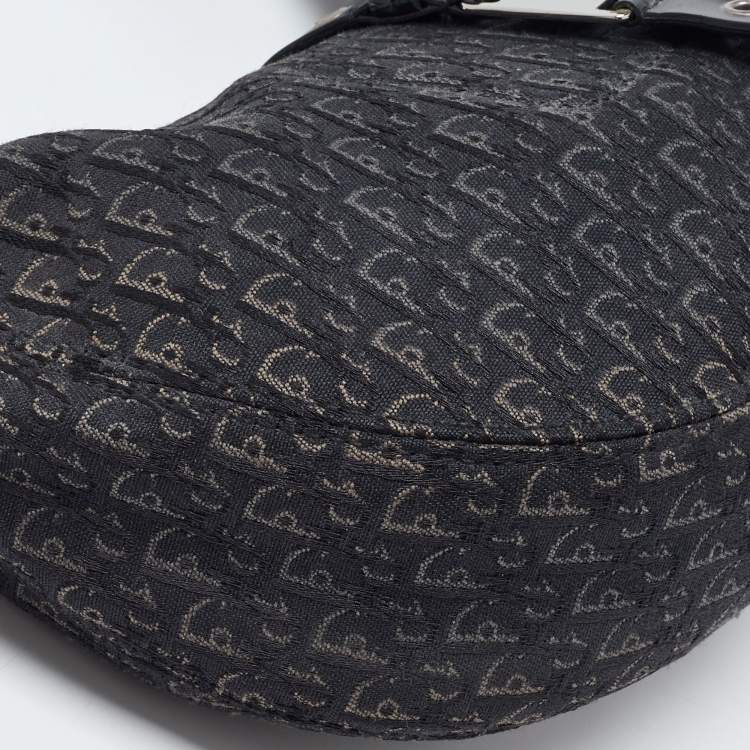 Pre Owned Dior Black/Grey Oblique Canvas and Leather Street Chic Hobo