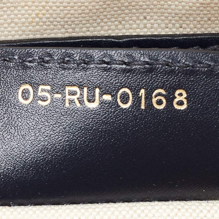 Pre Owned Dior Blue Oblique Canvas and Leather Saddle Bag