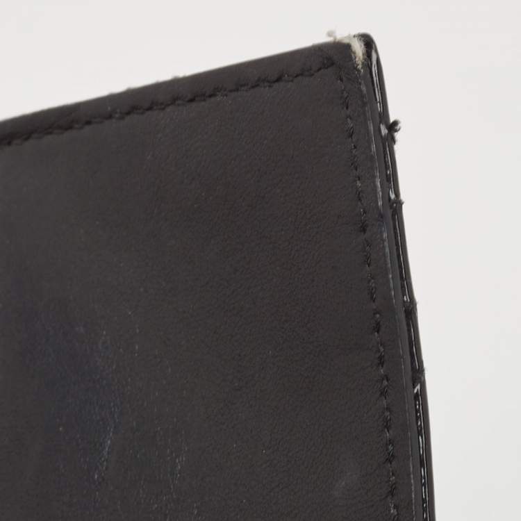 Pre Owned Dior Black Cannage Patent Leather Lady Dior Wallet on Chain