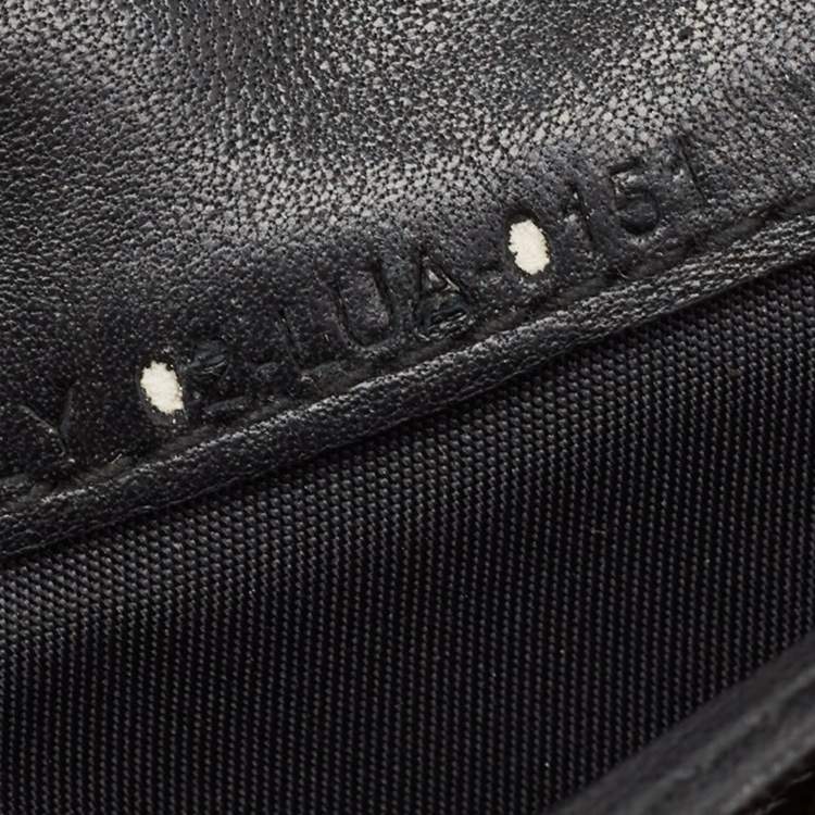 Pre Owned Dior Black Cannage Patent Leather Lady Dior Wallet on Chain