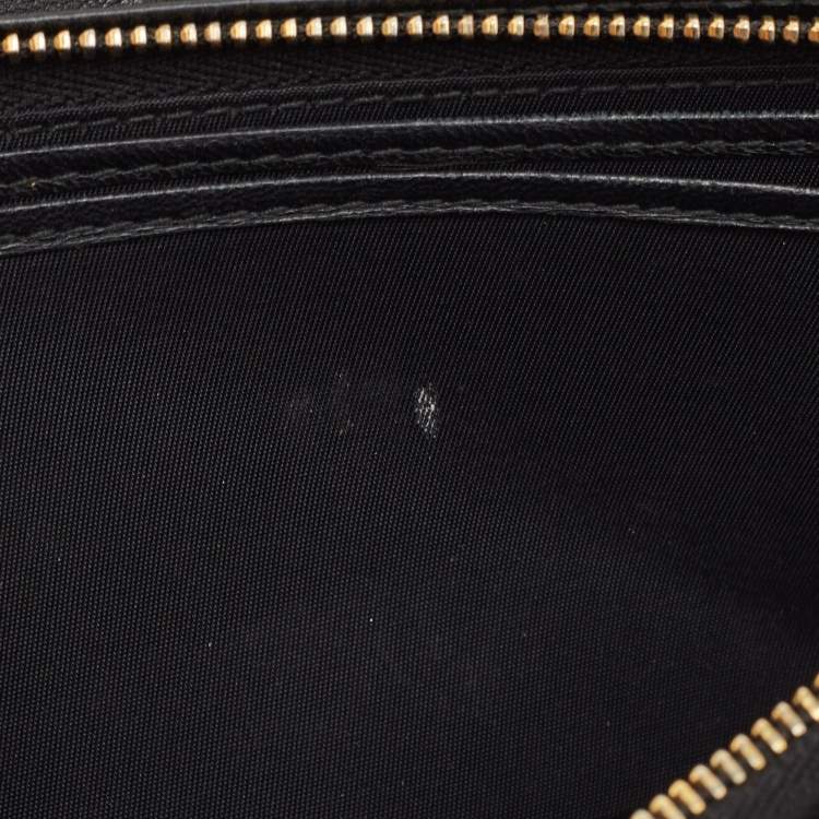 Pre Owned Dior Black Cannage Patent Leather Lady Dior Wallet on Chain