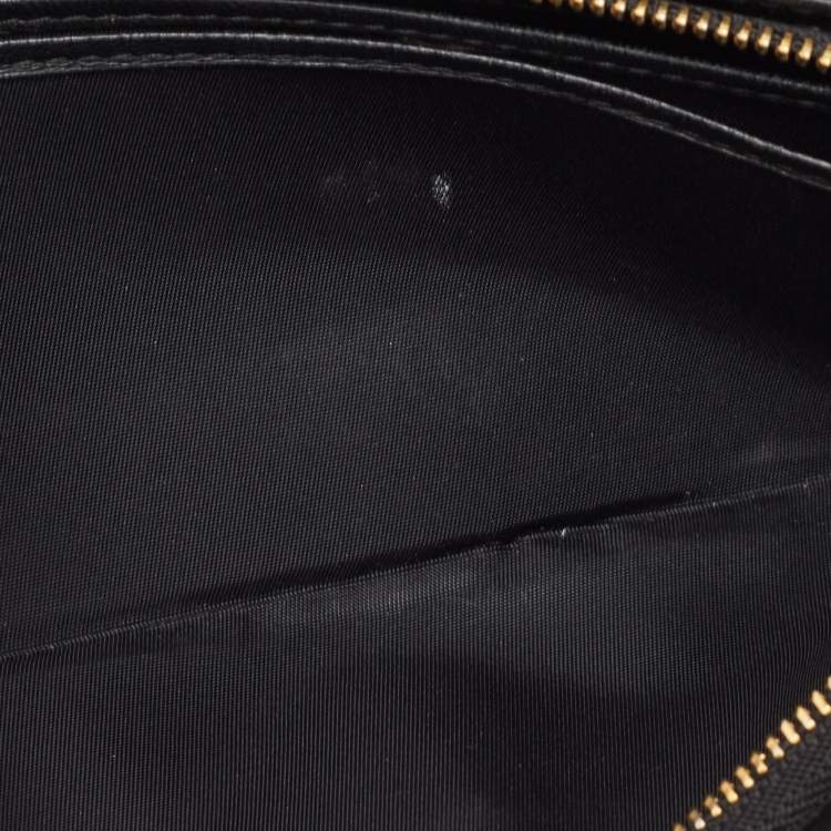 Pre Owned Dior Black Cannage Patent Leather Lady Dior Wallet on Chain