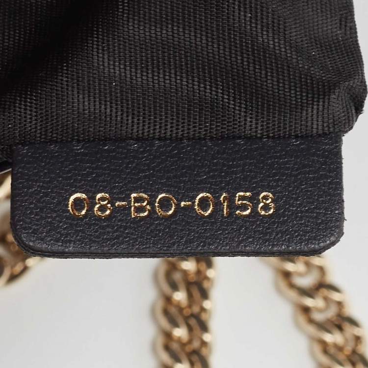 Pre Owned Dior Navy Blue Patent Leather Diorama Wallet on Chain