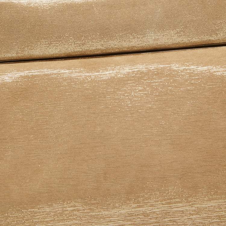 Pre Owned Dior Gold Metallic Suede Babe Vanity Top Handle Bag