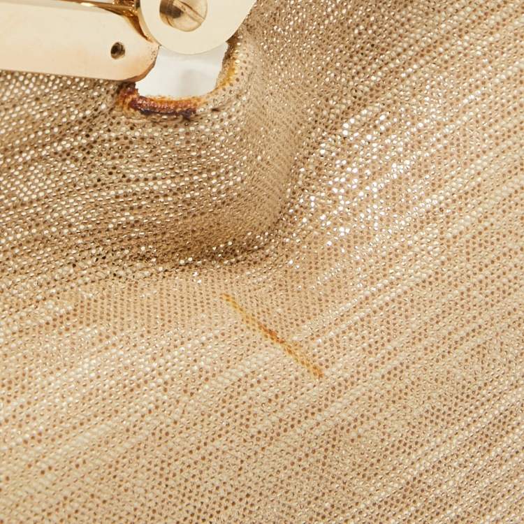 Pre Owned Dior Gold Metallic Suede Babe Vanity Top Handle Bag