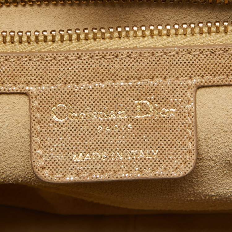 Pre Owned Dior Gold Metallic Suede Babe Vanity Top Handle Bag