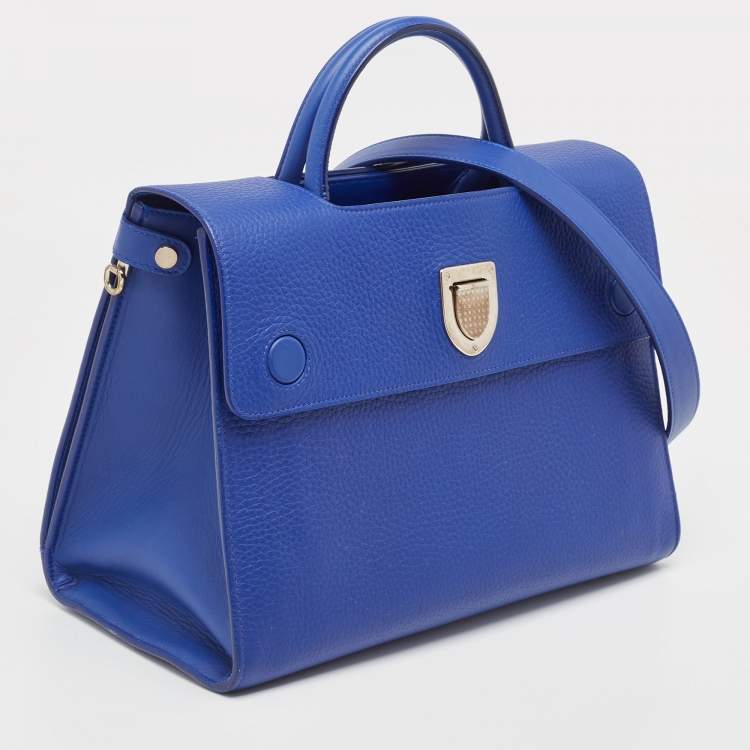 Pre Owned Dior Blue Leather Medium Diorever Tote 