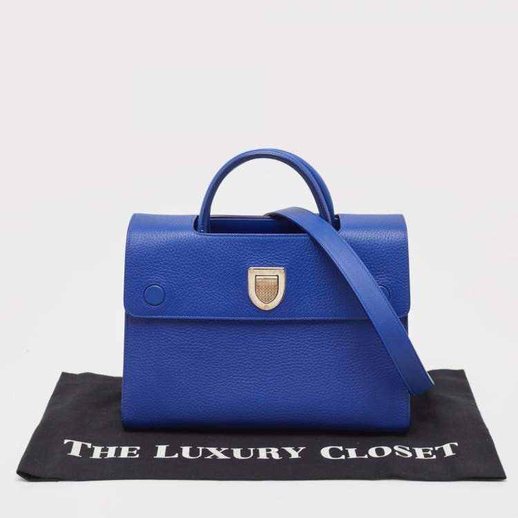 Pre Owned Dior Blue Leather Medium Diorever Tote 