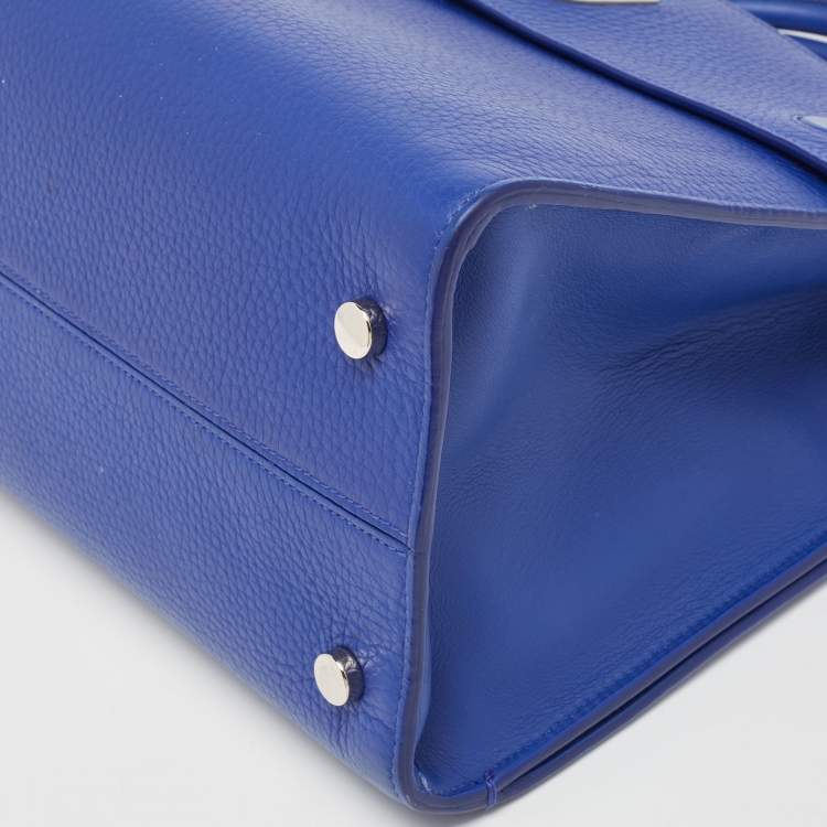 Pre Owned Dior Blue Leather Medium Diorever Tote 