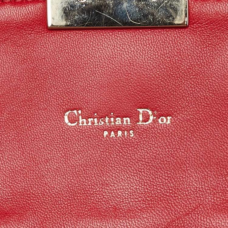 Pre Owned Dior Red Cannage Leather Miss Dior Promenade Chain Clutch