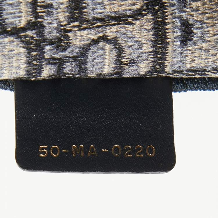 Pre Owned Dior Navy Blue Oblique Embroidered Canvas Large Book Tote