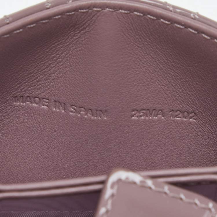 Pre Owned Dior Old Rose Cannage Patent Leather Lady Dior 5 Gusset Card Holder