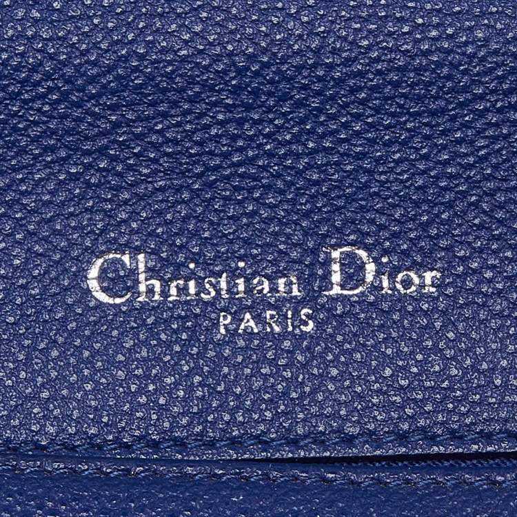 Pre Owned Dior Blue Leather Medium Diorama Flap Shoulder Bag