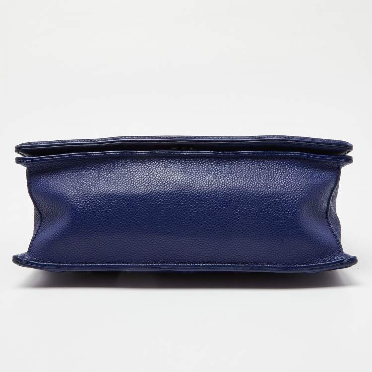 Pre Owned Dior Blue Leather Medium Diorama Flap Shoulder Bag
