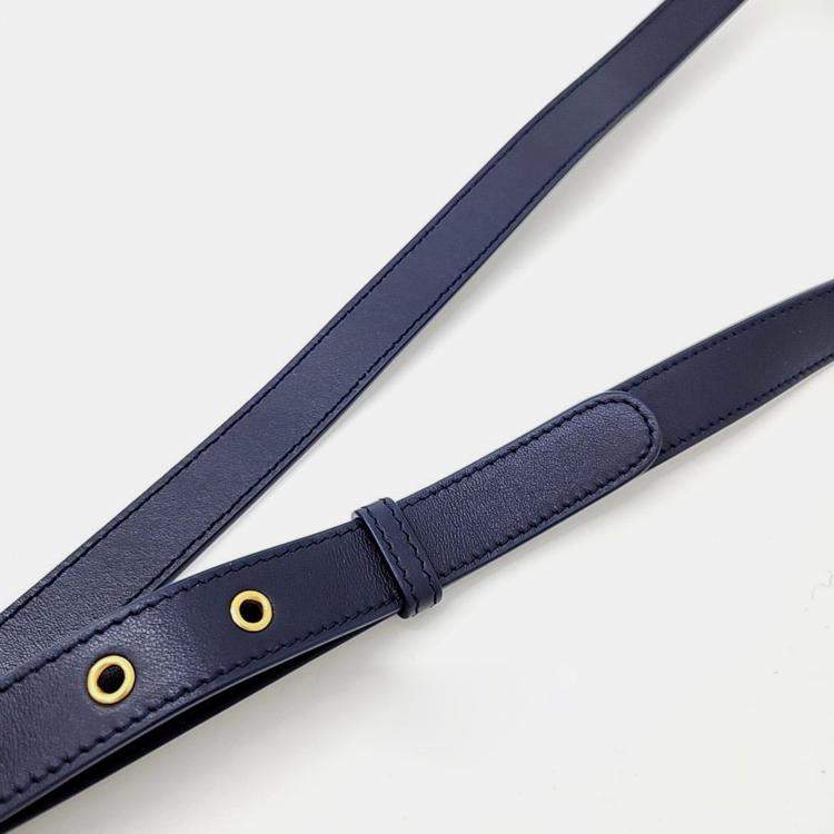 Pre Owned Christian Dior 30 Blue Canvas Montaigne Flowers Shoulder Bag