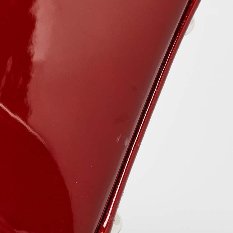 مملوكة مسبقًا Dior Red Cannage Patent Leather Large Lady Dior Tote
