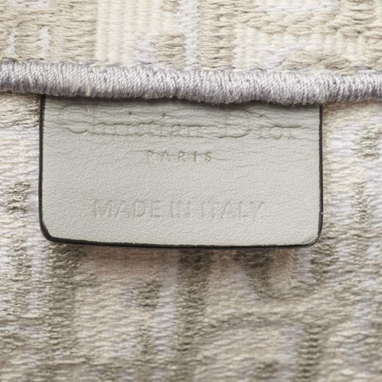 Pre Owned Dior Grey Oblique Embroidered Canvas Large Book Tote